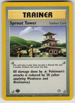 Sprout Tower 97/111 Uncommon Neo Genesis Pokemon 1st Edition Near Mint - Image 1