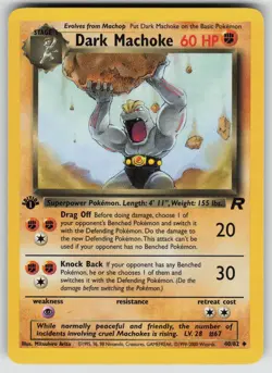 Dark Machoke 40/82 Uncommon Team Rocket Pokemon 1st Edition Near Mint - Image 1