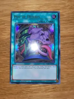 Yugioh Pot of Desires RA01-EN056 Ultra Rare English 1st Edition - Image 1