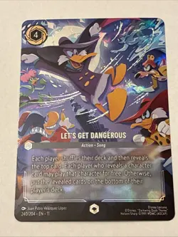 Disney LORCANA Let's Get Dangerous ENCHANTED 240/204 Foil Darkwing Duck Card - Image 1