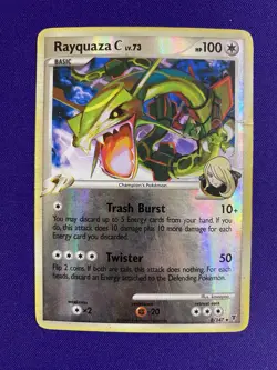 Damaged Rayquaza C 8/147 Reverse Holo Pokemon Card - Image 1