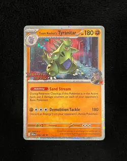 Team Rocket's Tyranitar 096/182 Sv10: Destined Rivals Prerelease Pokemon Card - Image 1