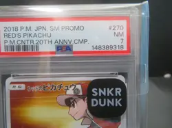 【PSA 7】 Red's Pikachu Holo Japanese Promo card 270/SM-P Pokemon card - Image 4