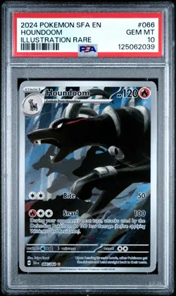 2024 POKEMON SFA EN-SHROUDED FABLE ILLUSTRATION RARE #066 HOUNDOOM PSA 10 - Image 1