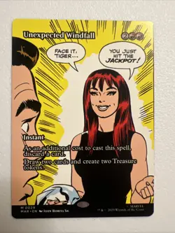 Unexpected Windfall (Borderless) - Marvel's Spider-Man (MAR) - MTG - Image 1