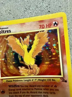 Pokemon Moltres Holo 12/62 Fossil Rare Unlimited WOTC 1999 Vintage TCG Card - Image 2