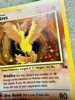 Pokemon Moltres Holo 12/62 Fossil Rare Unlimited WOTC 1999 Vintage TCG Card - Image 5