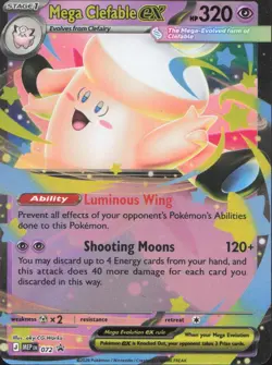 Pokemon Mega Clefable ex 072 Holo Promo ME: Mega Evolution Promo Near Mint - Image 1