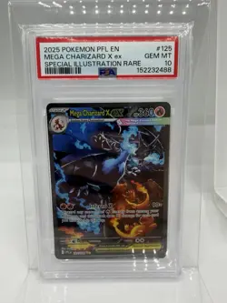 2025 Pokemon PFL Mega Charizard X ex Special Illustration Rare #125/094 PSA 10 - Image 1