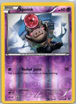 Pokemon TCG Spoink 30/124 Fates Collide Rev Holo LP - Image 1