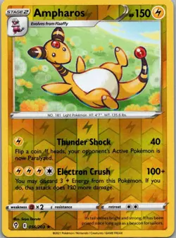 Pokemon TCG Ampharos 56/203 Evolving Skies Rev Holo NM - Image 1
