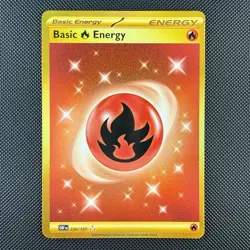 Pokemon TCG Basic Fire Energy 230/197 Obsidian Flames Gold Hyper Rare Holo Card - Image 1