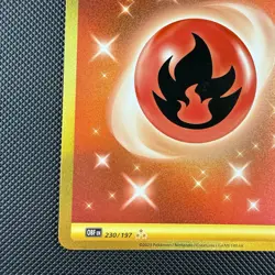 Pokemon TCG Basic Fire Energy 230/197 Obsidian Flames Gold Hyper Rare Holo Card - Image 5
