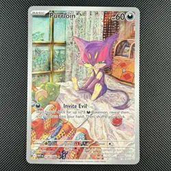 Pokemon TCG Purrloin 136/086 SV: White Flare Holo Illustration Rare Card - Image 1