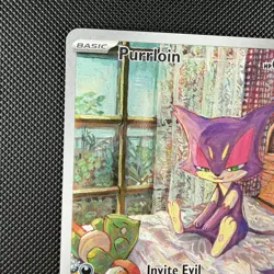 Pokemon TCG Purrloin 136/086 SV: White Flare Holo Illustration Rare Card - Image 3