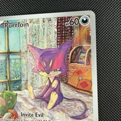 Pokemon TCG Purrloin 136/086 SV: White Flare Holo Illustration Rare Card - Image 4