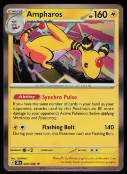 Ampharos 029/086 Rare Chaos Rising Pokemon Holo Near Mint - Image 1
