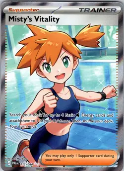 Misty's Vitality 111/084 Ultra Rare Pitch Black Pokemon Holo Near Mint - Image 1