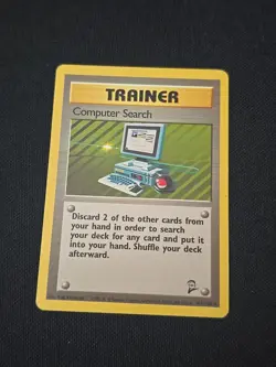 Computer Search 101/130 Base Set 2 Regular Black Star Rare WOTC Pokemon TCG LP - Image 1