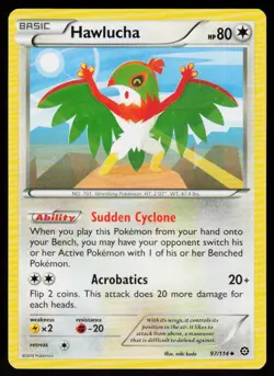 Hawlucha 97/114 Uncommon Steam Siege Pokemon Lightly Played - Image 1