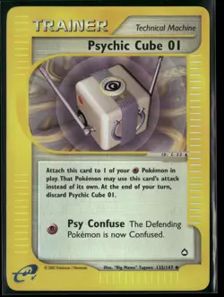 PSYCHIC CUBE 132 UC LP AQUAPOLIS POKEMON REVERSE HOLO - Image 2