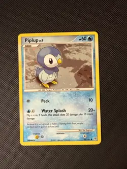 NM Piplup Cosmos-Holo Swirl #93 Diamond and Pearl Pokemon TCG - Image 1