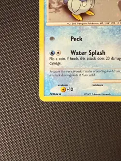 NM Piplup Cosmos-Holo Swirl #93 Diamond and Pearl Pokemon TCG - Image 2