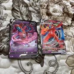 BOTH NM Pokemon TCG Deoxys V & Deoxys VMAX Foil Lot SWSH266/267 Promo English - Image 1