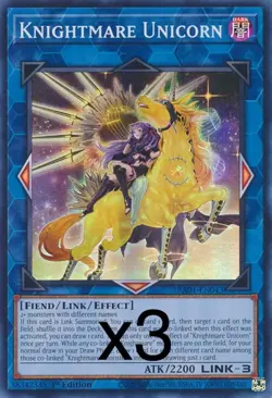 3X Yugioh Knightmare Unicorn RA01-EN043 Secret Rare 1st Edition NM - Image 1
