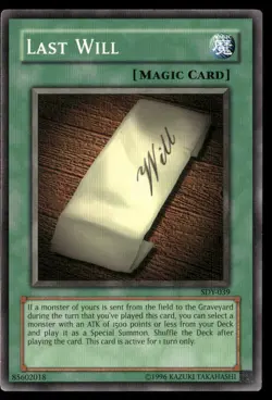 Last Will Starter Deck: Yugi SDY-039 Common / Short Print Yugioh Lightly Played - Image 1