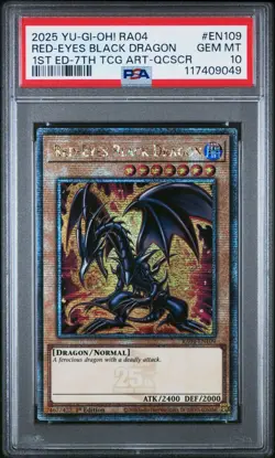 Red-Eyes Black Dragon QCR (7th TCG Artwork) RA04 GEM MINT 10 - Image 1