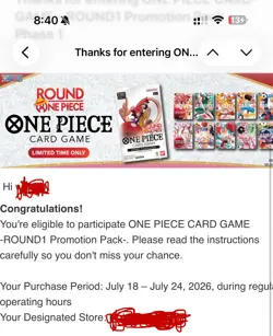 Round 1 x One Piece Collab Promo - ENGLISH - CONFIRMED PREORDER - Shipped 7/20 - Image 1