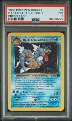 Dark Gyarados - PSA 7 Holo Prerelease Promo - 8/82 Team Rocket - Pokemon (279) - Image 1