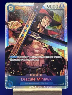BANDAI ONE PIECE Dracule Mihawk Lot x3 OP01-070 SR-OP09-048 SR-ST12-003 SR Promo - Image 2
