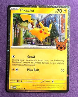 Pikachu 18/91 | Halloween Trick Or Trade 2024 | Cosmos Holo | Pokemon (NM) - Image 1