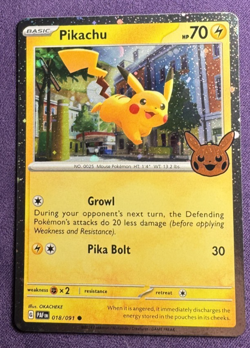 Pikachu 18/91 | Halloween Trick Or Trade 2024 | Cosmos Holo | Pokemon (NM) - Image 2
