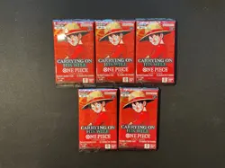 Lot of 5 - One Piece OP-13 Carrying On His Will Booster Packs New Factory Sealed - Image 1