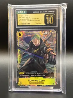2025 ONE PIECE RORONOA ZORO ILLUSTRATION BOX PROMO OP07-113 CGC 10 PRISTINE - Image 1