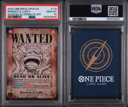 2024 One Piece Monkey D Luffy OP09 EN Wanted Alternate Art PSA 10 GEM MINT - Image 3