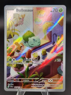 Pokemon TCG SV07 Stellar Crown Bulbasaur 143/142 Holo Illustration Rare EN NM - Image 1