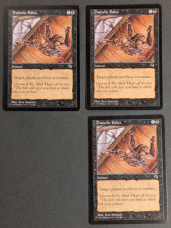 MTG Card - 3x Diabolic Edict - NM/LP - Vintage Black Magic The Gathering - 1997 - Image 1