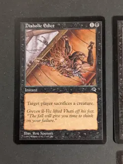 MTG Card - 3x Diabolic Edict - NM/LP - Vintage Black Magic The Gathering - 1997 - Image 3