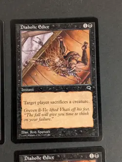 MTG Card - 3x Diabolic Edict - NM/LP - Vintage Black Magic The Gathering - 1997 - Image 4