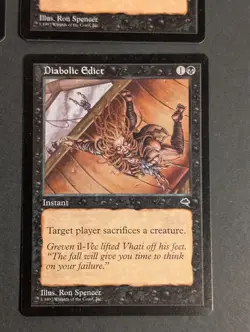 MTG Card - 3x Diabolic Edict - NM/LP - Vintage Black Magic The Gathering - 1997 - Image 5
