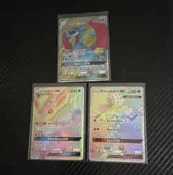 Pokemon TCG GX Holo 3-Card Lot: Salamence, Leafeon, Blacephalon - Image 1
