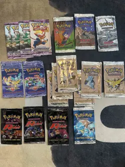Pokemon TCG +1800 Code Cards lot, Opened Vintage Booster Packs, Energy, Sleeves - Image 5