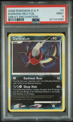 PSA 9 - Pokemon Card - D&P: Great Encounters 4/106 - DARKRAI Lv. 40 (holo) MINT - Image 1