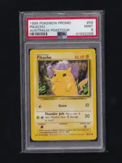 1999 Pokemon Promo Pikachu Australia PokeTour #58 PSA Mint 9 - Image 1