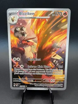 Pokemon TCG Destined Rivals Blaziken Full Art Illustration Rare Card 192/182 - Image 1