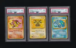 1999 Pokemon Japanese Promo Moltres Zapdos Articuno ANA PSA 9 Set of 3 - Image 2